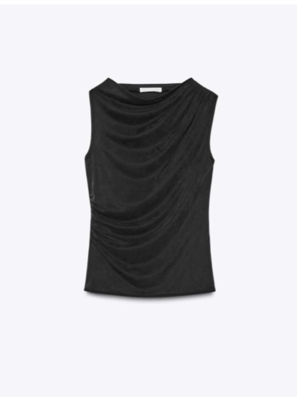 Zara Black Draped Sleeveless Top- Medium